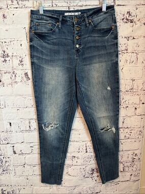 American Rag Dark Blue Distressed Ankle Jeans